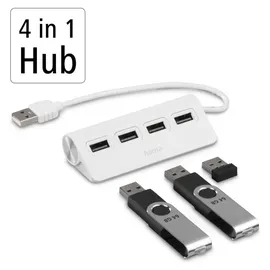 Hama USB-Hub 4 Ports USB 2.0 Weiß