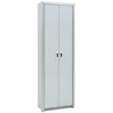 Dieter Knoll Garderobenschrank Weiß, Alu, 1 Fächer, 66x195x33 cm,