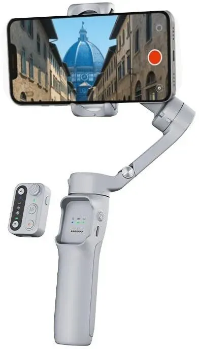 hohem Smartphone-Gimbal-Stabilisator – 3-Achsen-Anti-Shake, abnehmbare Fernbedienung, 11 Std. Akku, tragbares faltbares Design, Grau