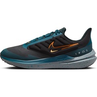 Nike Herren Air Winflo 9 Shield Laufschuh, Schwarz Orange Black Safety Orange Geode Teal, 46 EU