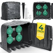 Kesser Gartensteckdose 3 m Schwarz 4 St.