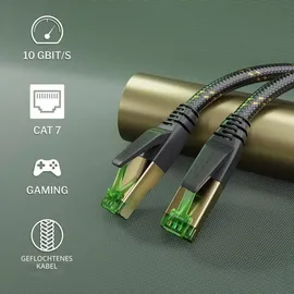 KabelDirekt – Cat 7 Netzwerkkabel, flexible & bruchfeste Nylon-Ummantelung – 30m – 10 Gigabit Lan & Ethernet Kabel (Patchkabel geeignet für Highspeed Netzwerke, Switch, Router, PC & Modem, RJ45)