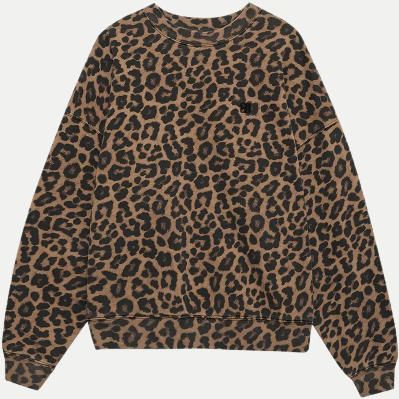 Sweatshirt Miles mit Leo-Muster Braun S