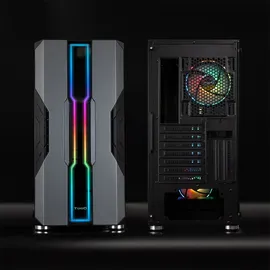 TooQ Gehäuse, Nightcity Nightcity Semitorre Gaming ARGB Midi Tower Schwarz, Silber