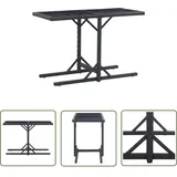Gartentisch Schwarz 110×53×72 cm Glas und Poly Rattan - Gartentisch - Esstisch - Terrassenmöbel - Outdoor Möbel - Polyrattan Tisch - The Living Store