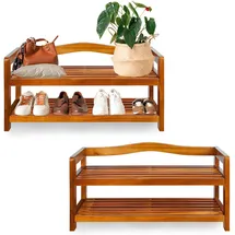 CASARIA Schuhregal 2er-Set Akazienholz 2 Etagen