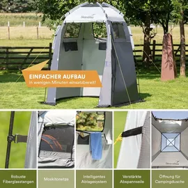 Skandika Duschzelt Camping Grau/Silber