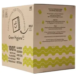 Green Hygiene Plastikfrei verpacktes Recycling-Toilettenpapier Rolf 2-lagig 48 Rollen (1 Pack) braun