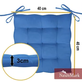 NatureMark Stuhlkissen 40 x 40 cm Blau