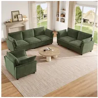 STILVORA Schlafsofa 6-Sitzer-Relaxsofa mit Kissen Chenille-Wohnzimmersofa in Grün grün