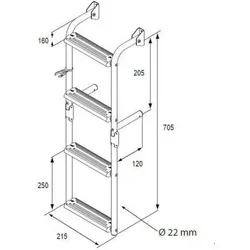 Leiter Gerade Klappleiter im 90°-Winkel 3 Stufen - NUOVA RADE 70 CM