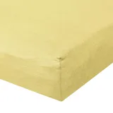 Traumschlaf Zwirn-Jersey Elasthan Spannbetttuch De-Luxe 180x200 - 200x220 cm | creme - beige
