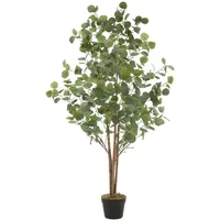 ML-Design Künstliche Eukalyptus 150cm groß, Kunstpflanze Naturholzstamm,