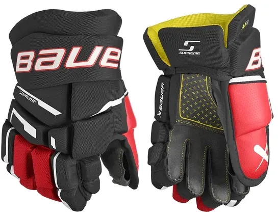 BAUER Supreme M3 Handschuhe Junior | 10 Zoll schwarz/rot