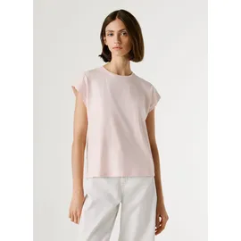 Pepe Jeans T-Shirt "BLOOM", Damen, Gr. M, pale pink, Single Jersey, Obermaterial: 100% Baumwolle, bedruckt, unifarben, slim fit Rundhals, abgesteppte Kante, Shirts T-Shirt, im Slim Fit, Rundhals