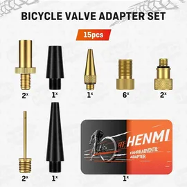 luxuskollektion Fahrradventil Adapter Set mit Sortierbox 10