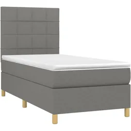 vidaXL Boxspringbett 100 x 200 cm Dunkelgrau