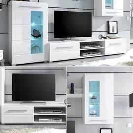 Avanti Trendstore Wohnwand Enrique Weiß Hochglanz B/H/T: ca. 240x190x42 cm - weiß