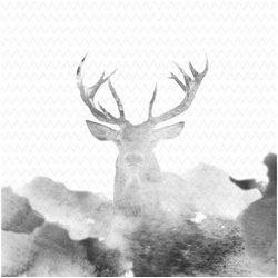 ReWu Papierserviette Motivserviette Deer Watercolor, 2er Set weiß