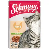 Schmusy Ragout mit Huhn in Jelly 100g Frischebeutel Katzennassfutter 22 x 100 g