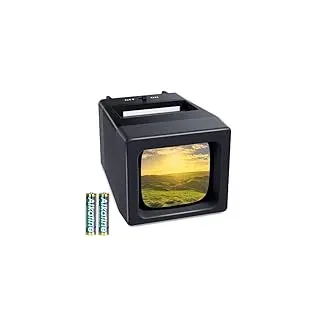 35-mm-Dia-Projektor und Dia-Betrachter, 2-fache Vergrößerung mit LED-Beleuchtung für alte Dias und 35-mm-Filmnegative (inklusive 2 AA-Batterien)
