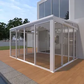 wismar nfi Wintergarten (L x T: 404 x 303,3 cm, mit Glasschiebetüren Weiß)