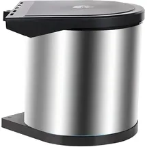 Relaxdays Einbaumülleimer 8 l Schwarz/Silber