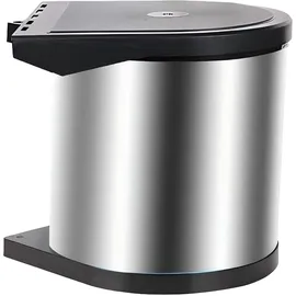 Relaxdays Einbaumülleimer 8 l Schwarz/Silber