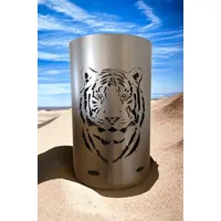 Feuertonne, Feuerkorb, Feuerschale mit Tigerkopf Motiv/Tiger-Face