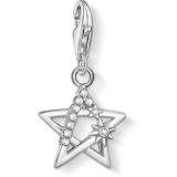 Thomas Sabo Charm-Anhänger, Sterlingsilber, Zirkonia, Stern mit Steinen, Silber