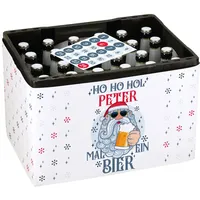 Herz & Heim® Ultimativer Männer Adventskalender - DIY - Banderole für Bierkasten und 24 Aufkleber für Kronkorken Ho Ho Ho