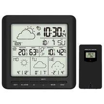 Infactory WLAN-Funk-Wetterstation mit Außensensor, LCD-Display, Wettertrend, App