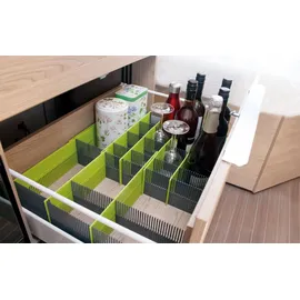 Purvario Stauleiste für Schubladen 100 Maxxi 8er-Set Lime, dunkelgrau