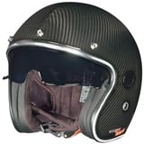 Carbon Jethelm Integralhelm Motorradhelm Chopper Café Racer Sonnenvisier Bobber, Farbe:RC-591 Carbon, Größe:S (55-56)