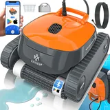 Kesser Poolroboter für Boden und Wand Poolsauger bis 100m2 Pools & Orange / 72 m2