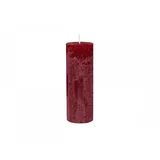 Chic Antique Macon rustikale Stumpenkerze H20/D7 cm, dunkelrot