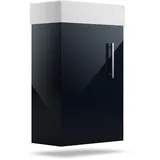 Blumfeldt Johnstone Waschbecken mit Unterschrank – Hochglanz schwarz Waschtisch mit Keramikbecken, feuchtigkeitsbeständigem Material und sanft schließendem Fach, einfache Montage