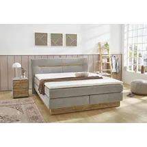 Jockenhöfer Gruppe Boxspringbett »Nika erhältlich in der Größe 180x200cm« mit Bettkasten, 7-Zonen-Matratze, Topper, mehrere Härtegrade wählbar grau