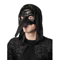 Pest-Arzt-Maske für Erwachsene, mittelalterliches Kostüm, Vogelähnliches Schnabelmaske, für Halloween, Karneval und Themenpartys, Einheitsgröße (schwarz)