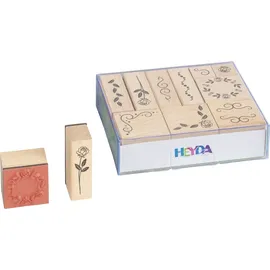 Heyda 204888492 Stempel-Set „Ornamente“ Setgröße 12 x 10 x 3 cm, 10 Holz-Stempel