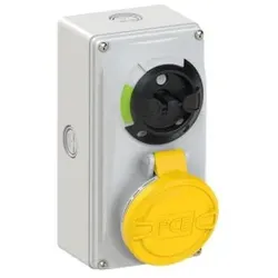 PCE 6115-4k CEE-Steckdose abschaltbar kompakt 16A 5p 4h IP44/IP54 Knock Out 61154k