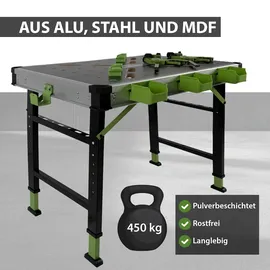 Trutzholm 2 x Werkbank klappbar höhenverstellbar bis 90 cm Multifunktionstisch Werkzeugboxen Backen Spanner