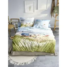 IRISETTE Wave 8699 Strandkorb Dünen Blau 135 x 200 cm + 80 x 80 cm