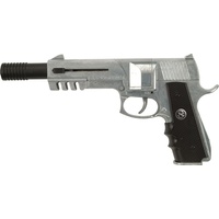 J.G.Schrödel Sky Marshall: Spielzeugpistole für Zündplättchen, Ideal für das Polizeikostüm, 12 Schuss, 27 cm, schwarz/silber (208 0941)