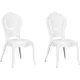 Beliani Esszimmerstuhl 2er Set Weiß Kunststoff Retro/Modern