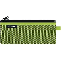 Leitz WOW Mäppchen mit 2 Fächern, Leichtläufiger Reißverschluss, Abwaschbar, Ideales Nylon-Stifteetui, Größe M, 21 x 8,5 cm, Grün,