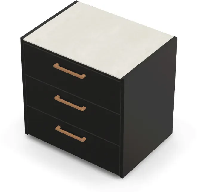 Brabura CT 90 Schubladenmodul - Iron Frost / Anthrazit / Holzgriff