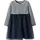 NAME IT "NMFTAIAS LS TULLE DRESS", Mädchen, Gr. 116, N-Gr, navy blazer stripes:cloud dancer, Jersey, Obermaterial: 90% Baumwolle, 5% Elasthan, 5% metallisierte Fasern, geringelt, gestreift, unifarben, bequem, Rundhals, Kleider Minikleid