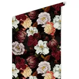 wall-art Vintage Vliestapete 0,48 m x 5,28 m 0 g rot/schwarz/mehrfarbig