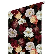 wall-art Vintage Vliestapete 0,48 m x 5,28 m 0 g rot/schwarz/mehrfarbig